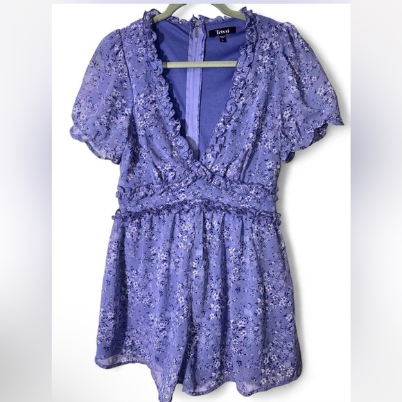 Trixxi Pants - Trixxi Purple Floral Romper